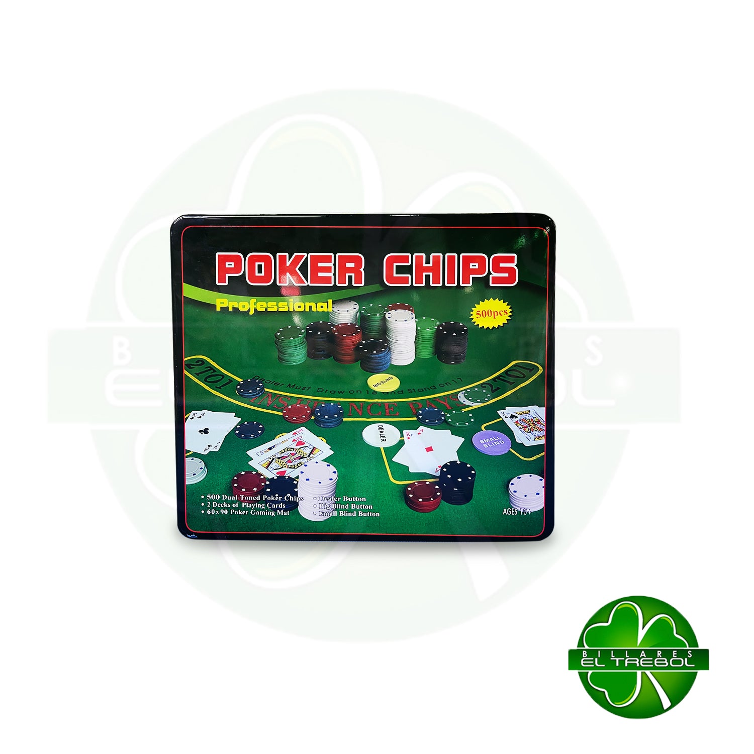 Set Póker Chips Numerada 500 Fichas